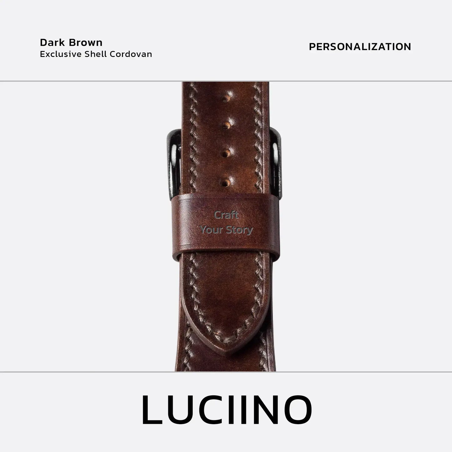 Apple Watch Band | LUCIINO Exclusive Shell Cordovan - Dark Brown 45/49mm