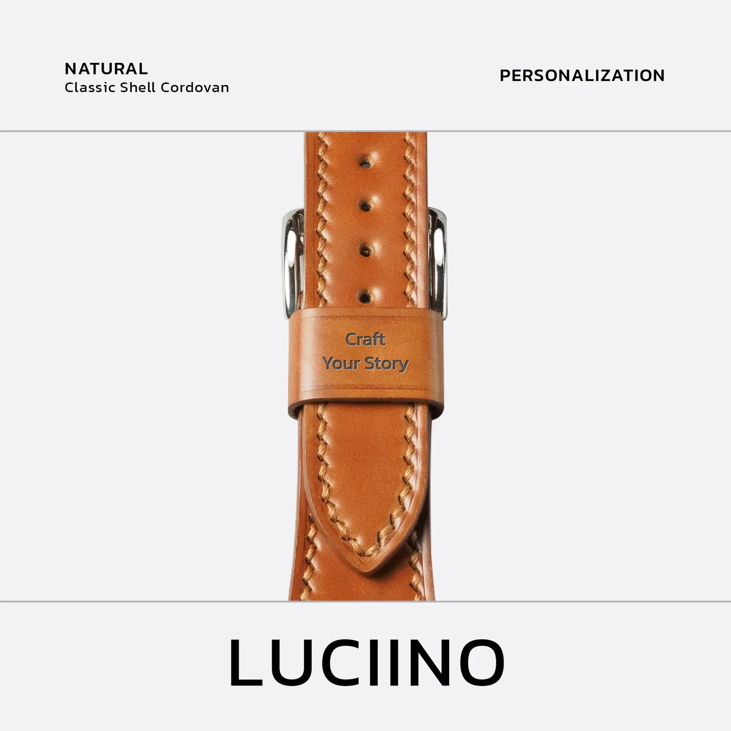 Apple Watch Band | LUCIINO Classic Shell Cordovan - Natural 41mm