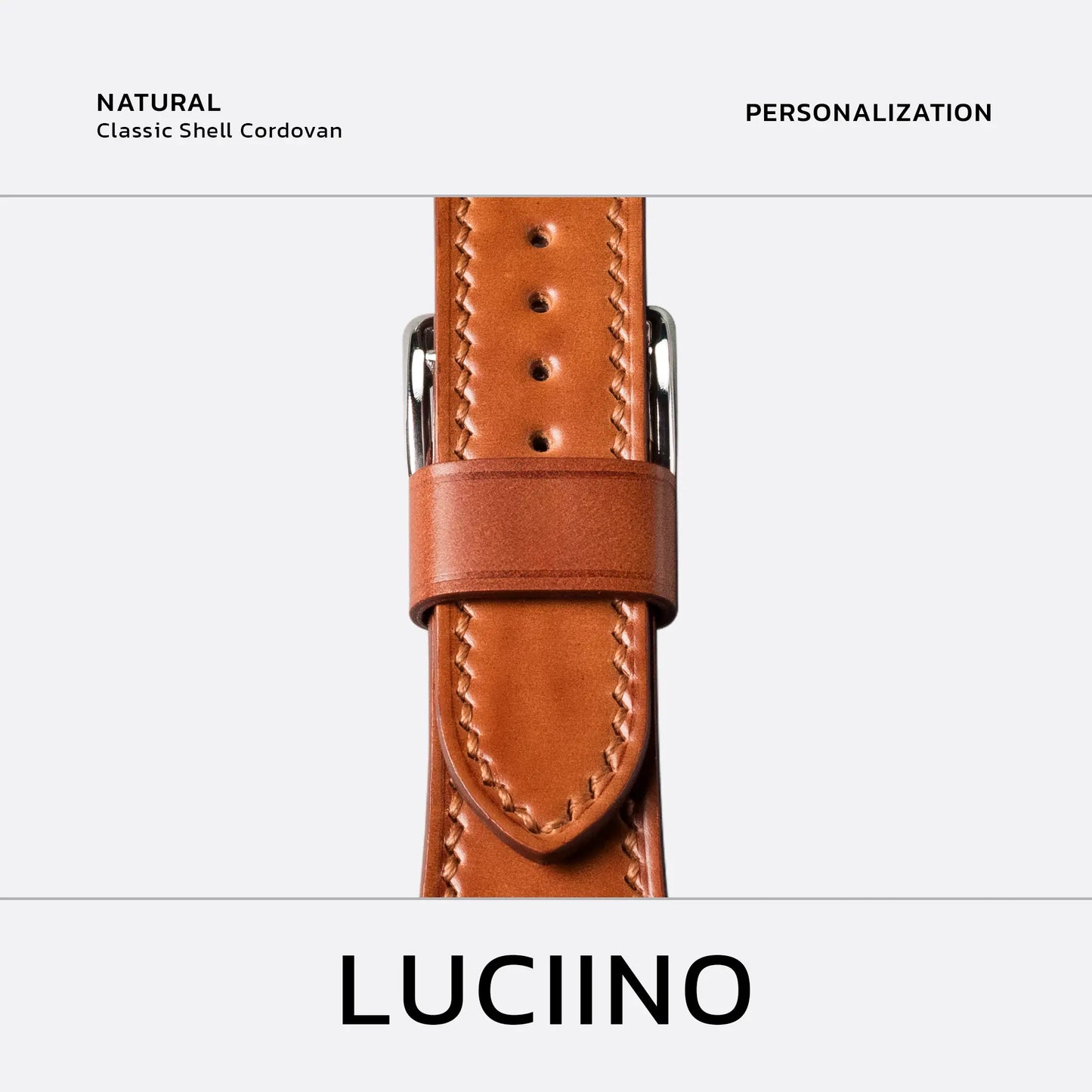 Apple Watch Band | LUCIINO Classic Shell Cordovan - Natural 45/49mm