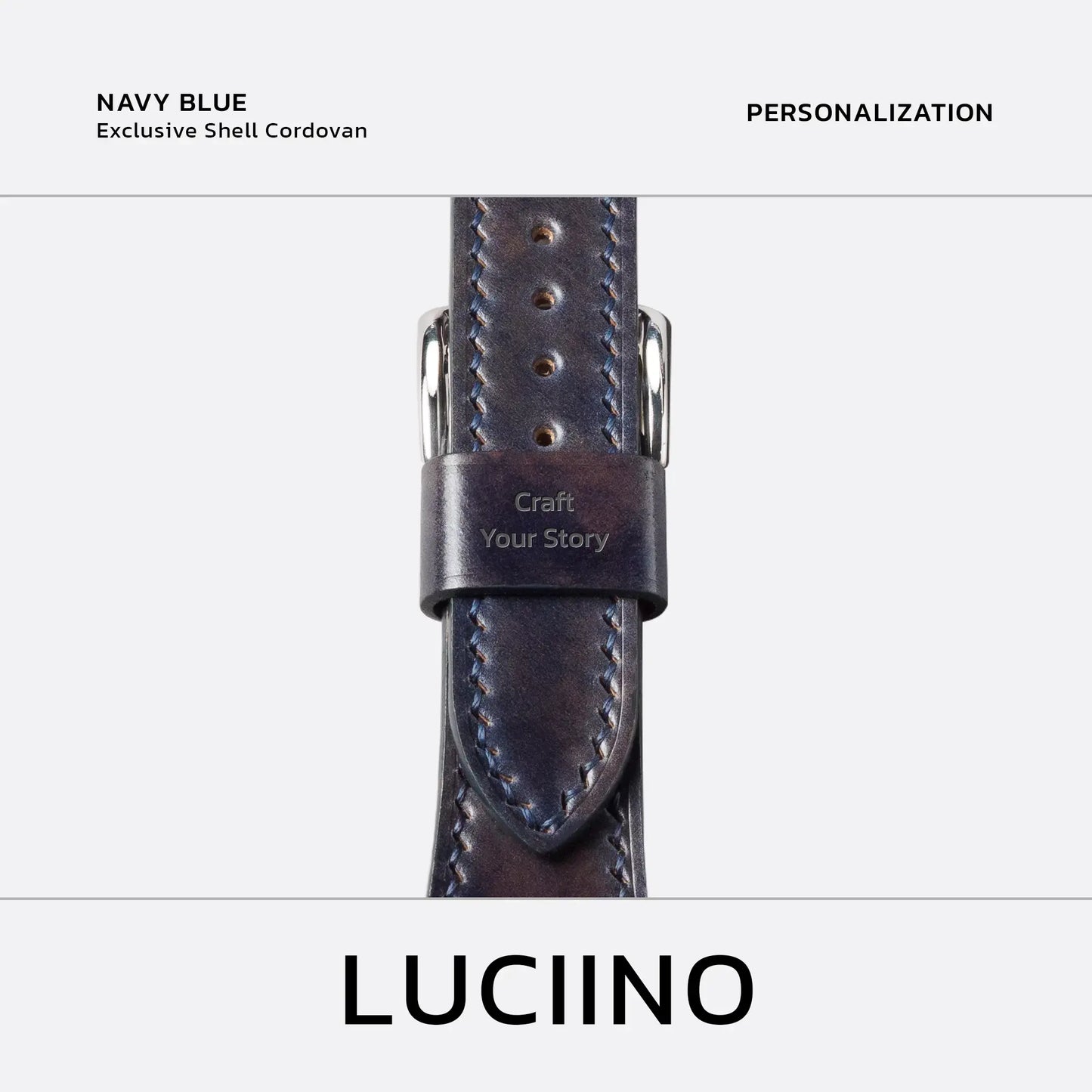 Apple Watch Band | LUCIINO Exclusive Shell Cordovan - Navy Blue 41mm